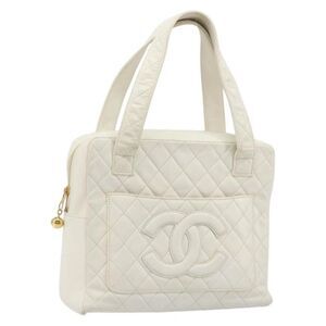 Chanel Cc Handbag Leather White Leather Handbag
